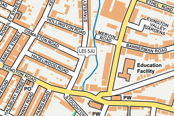 LE5 5JU map - OS OpenMap – Local (Ordnance Survey)