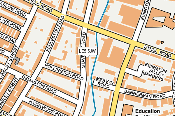LE5 5JW map - OS OpenMap – Local (Ordnance Survey)