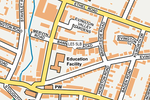 LE5 5LB map - OS OpenMap – Local (Ordnance Survey)