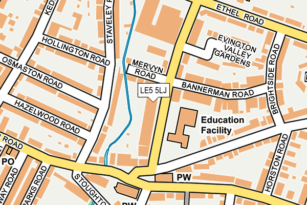 LE5 5LJ map - OS OpenMap – Local (Ordnance Survey)