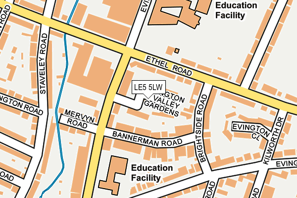 LE5 5LW map - OS OpenMap – Local (Ordnance Survey)