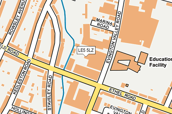 LE5 5LZ map - OS OpenMap – Local (Ordnance Survey)