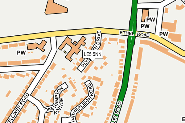 LE5 5NN map - OS OpenMap – Local (Ordnance Survey)