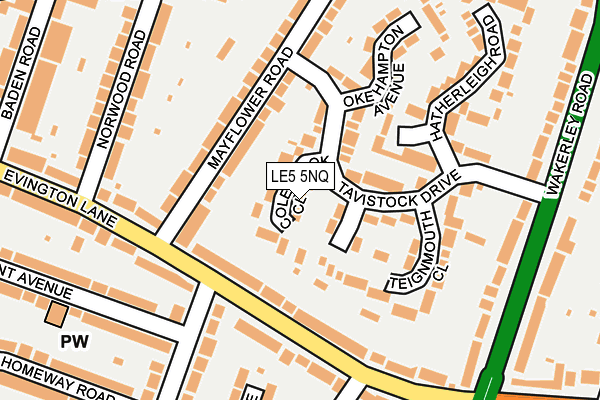 LE5 5NQ map - OS OpenMap – Local (Ordnance Survey)