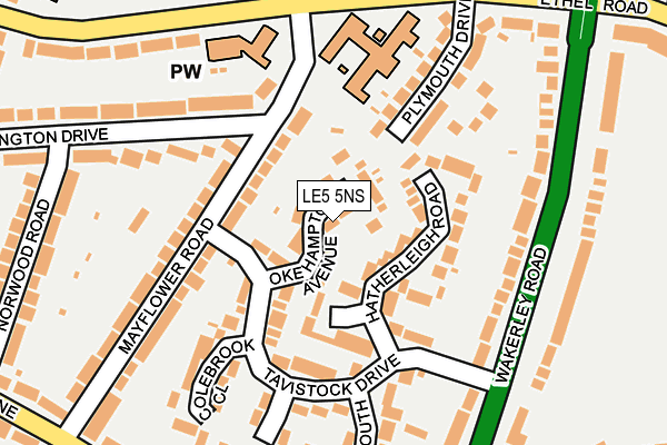 LE5 5NS map - OS OpenMap – Local (Ordnance Survey)