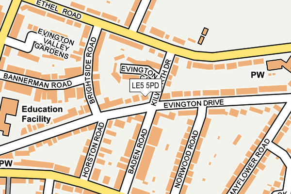 LE5 5PD map - OS OpenMap – Local (Ordnance Survey)