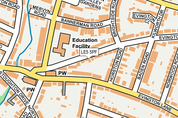 LE5 5PF map - OS OpenMap – Local (Ordnance Survey)