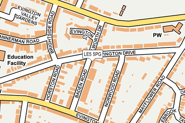 LE5 5PG map - OS OpenMap – Local (Ordnance Survey)