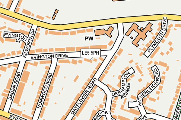 LE5 5PH map - OS OpenMap – Local (Ordnance Survey)