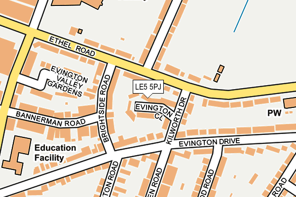 LE5 5PJ map - OS OpenMap – Local (Ordnance Survey)