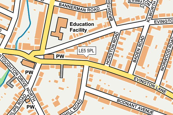 LE5 5PL map - OS OpenMap – Local (Ordnance Survey)