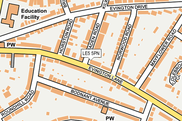 LE5 5PN map - OS OpenMap – Local (Ordnance Survey)