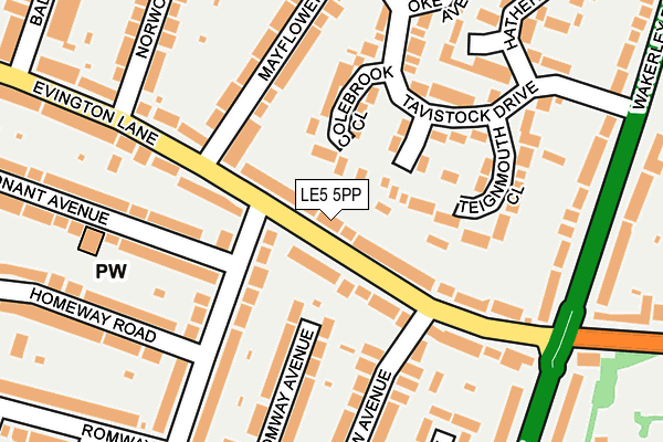 LE5 5PP map - OS OpenMap – Local (Ordnance Survey)