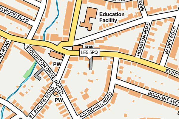 LE5 5PQ map - OS OpenMap – Local (Ordnance Survey)