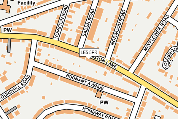 LE5 5PR map - OS OpenMap – Local (Ordnance Survey)