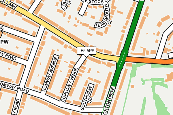 LE5 5PS map - OS OpenMap – Local (Ordnance Survey)