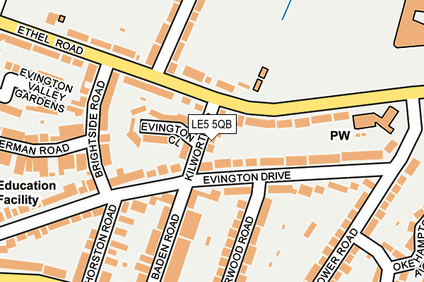 LE5 5QB map - OS OpenMap – Local (Ordnance Survey)