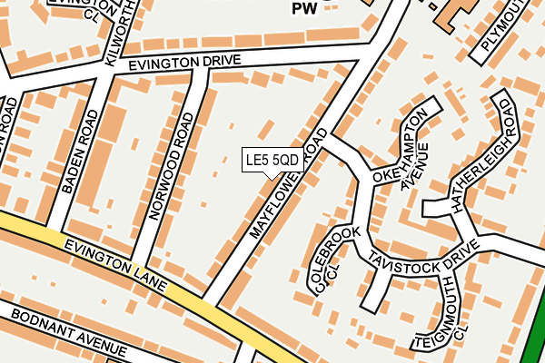 LE5 5QD map - OS OpenMap – Local (Ordnance Survey)