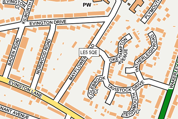 LE5 5QE map - OS OpenMap – Local (Ordnance Survey)