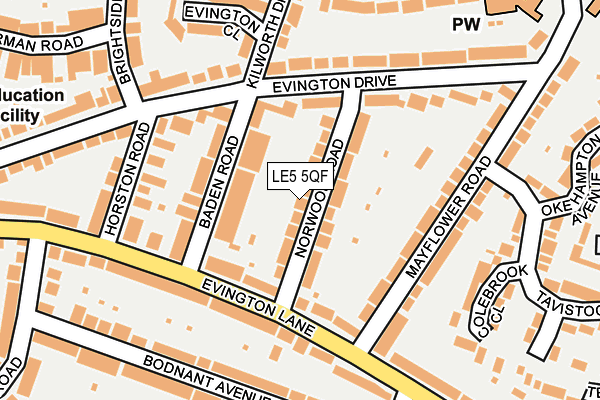 LE5 5QF map - OS OpenMap – Local (Ordnance Survey)