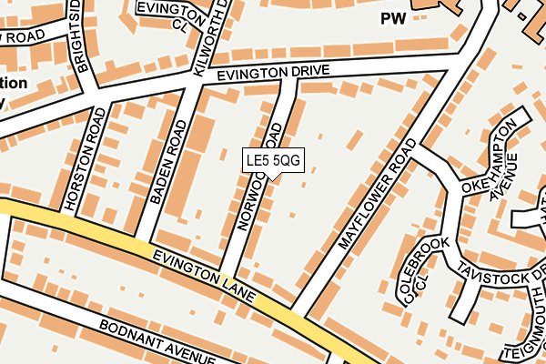 LE5 5QG map - OS OpenMap – Local (Ordnance Survey)