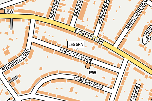 LE5 5RA map - OS OpenMap – Local (Ordnance Survey)