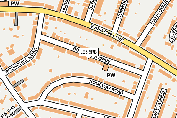 LE5 5RB map - OS OpenMap – Local (Ordnance Survey)