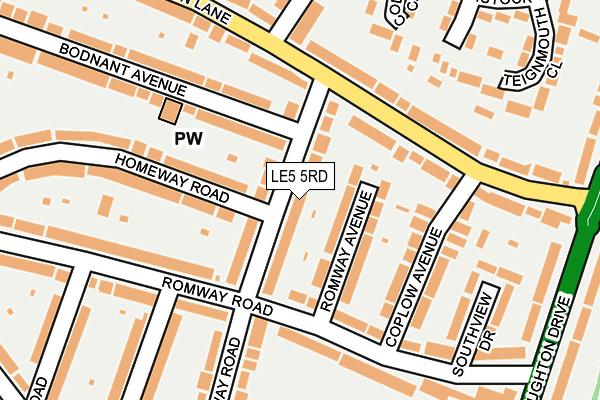 LE5 5RD map - OS OpenMap – Local (Ordnance Survey)