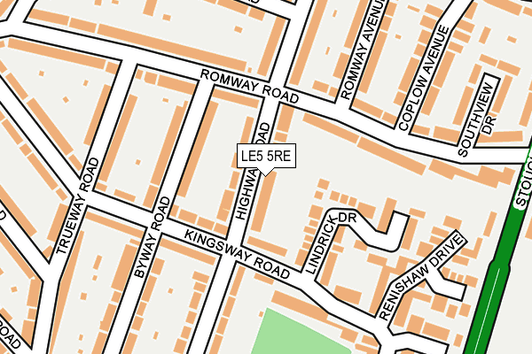 LE5 5RE map - OS OpenMap – Local (Ordnance Survey)