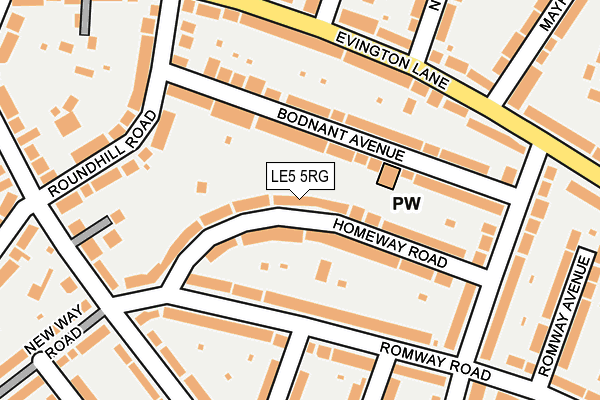 LE5 5RG map - OS OpenMap – Local (Ordnance Survey)