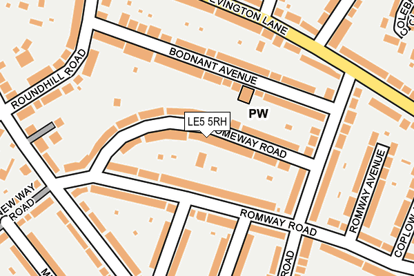 LE5 5RH map - OS OpenMap – Local (Ordnance Survey)