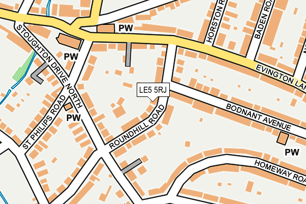 LE5 5RJ map - OS OpenMap – Local (Ordnance Survey)