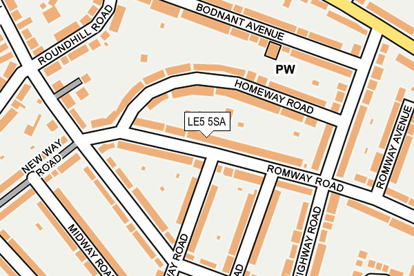 LE5 5SA map - OS OpenMap – Local (Ordnance Survey)