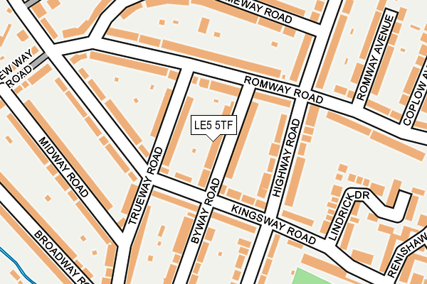 LE5 5TF map - OS OpenMap – Local (Ordnance Survey)