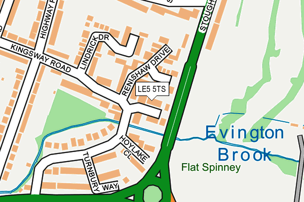 LE5 5TS map - OS OpenMap – Local (Ordnance Survey)