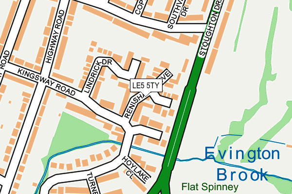 LE5 5TY map - OS OpenMap – Local (Ordnance Survey)