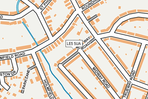 LE5 5UA map - OS OpenMap – Local (Ordnance Survey)