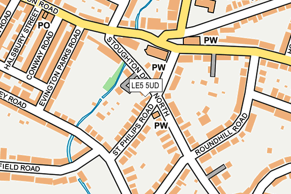 LE5 5UD map - OS OpenMap – Local (Ordnance Survey)