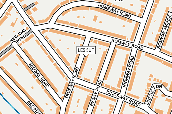 LE5 5UF map - OS OpenMap – Local (Ordnance Survey)