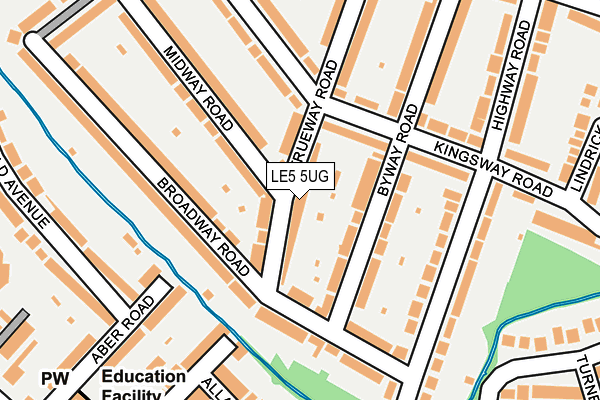 LE5 5UG map - OS OpenMap – Local (Ordnance Survey)