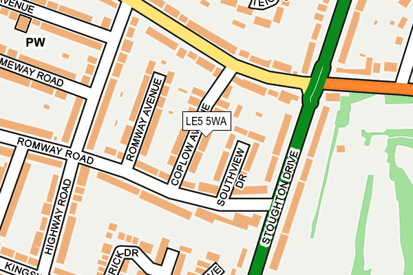 LE5 5WA map - OS OpenMap – Local (Ordnance Survey)