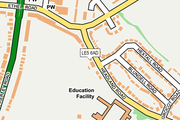 LE5 6AD map - OS OpenMap – Local (Ordnance Survey)