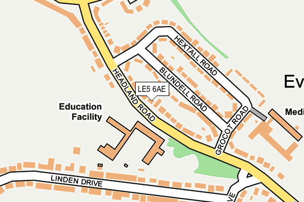 LE5 6AE map - OS OpenMap – Local (Ordnance Survey)