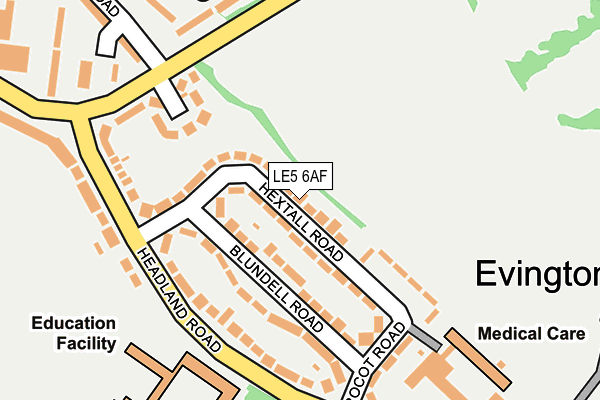 LE5 6AF map - OS OpenMap – Local (Ordnance Survey)