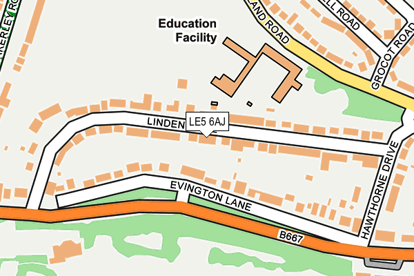 LE5 6AJ map - OS OpenMap – Local (Ordnance Survey)