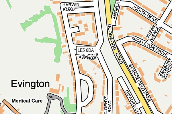 LE5 6DA map - OS OpenMap – Local (Ordnance Survey)