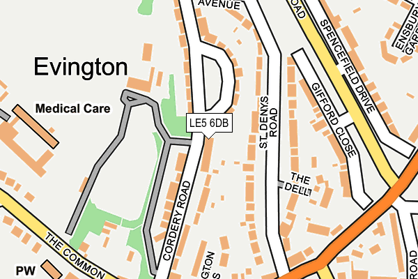 LE5 6DB map - OS OpenMap – Local (Ordnance Survey)