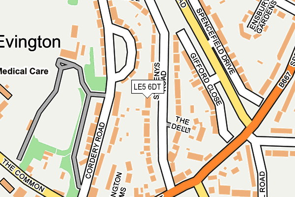 LE5 6DT map - OS OpenMap – Local (Ordnance Survey)