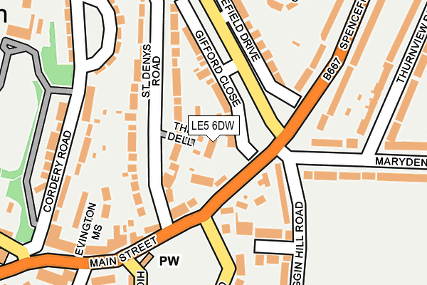 LE5 6DW map - OS OpenMap – Local (Ordnance Survey)