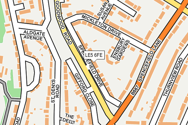 LE5 6FE map - OS OpenMap – Local (Ordnance Survey)